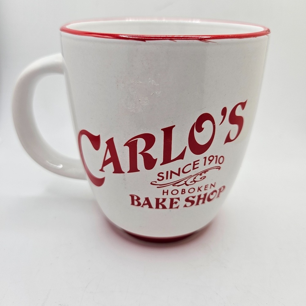 Carlo's Bakery Buddy Valastro Ceramic Coffee Mug Cup Red White‎ Hoboken NJ